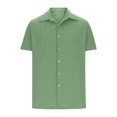 thumbnail image 4 of Summer Cuban Shirts for Men Casual Lightweight Button Down Short Sleeve Cardigan Work Blouse, 4 of 6