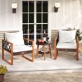 thumbnail image 1 of Costway 3 PCS Patio PE Wicker Furniture Set with Solid Acacia Wood Frame & Cushions, 1 of 10