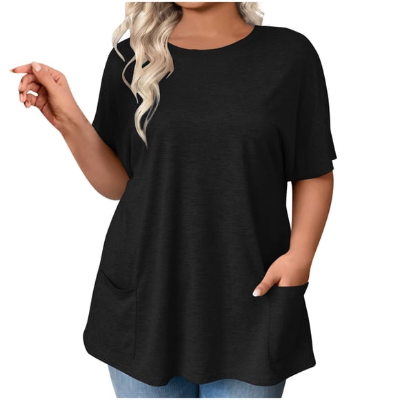 Cameland Womens Summer Tops Short Sleeve T Shirts Crew Neck Plus Size Loose Fit Tee Blouse Casual Comfy Tunic Tops