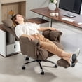 thumbnail image 2 of HOMCOM Chaise de Bureau avec Repose-Pieds Chaise d'Ordinateur Inclinable, Brun Pâle, 2 of 10