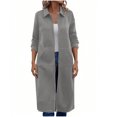thumbnail image 1 of JGGSPWM Cardigan Long Décontracté pour Femmes 2025 Manteaux d'Hiver Veste d'Automne Col Rabattu Poche Fermeture Éclair Manteau d'Extérieur Gris m, 1 of 6
