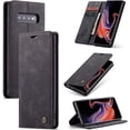 thumbnail image 1 of KOMI Wallet Case for Samsung Galaxy S10 Plus, Premium PU Leather Case Vintage Matte Wallet Flip Cover [Card Slots] [Magnetic Closure] Stand Function Folio Shockproof Full Protection Black, 1 of 5