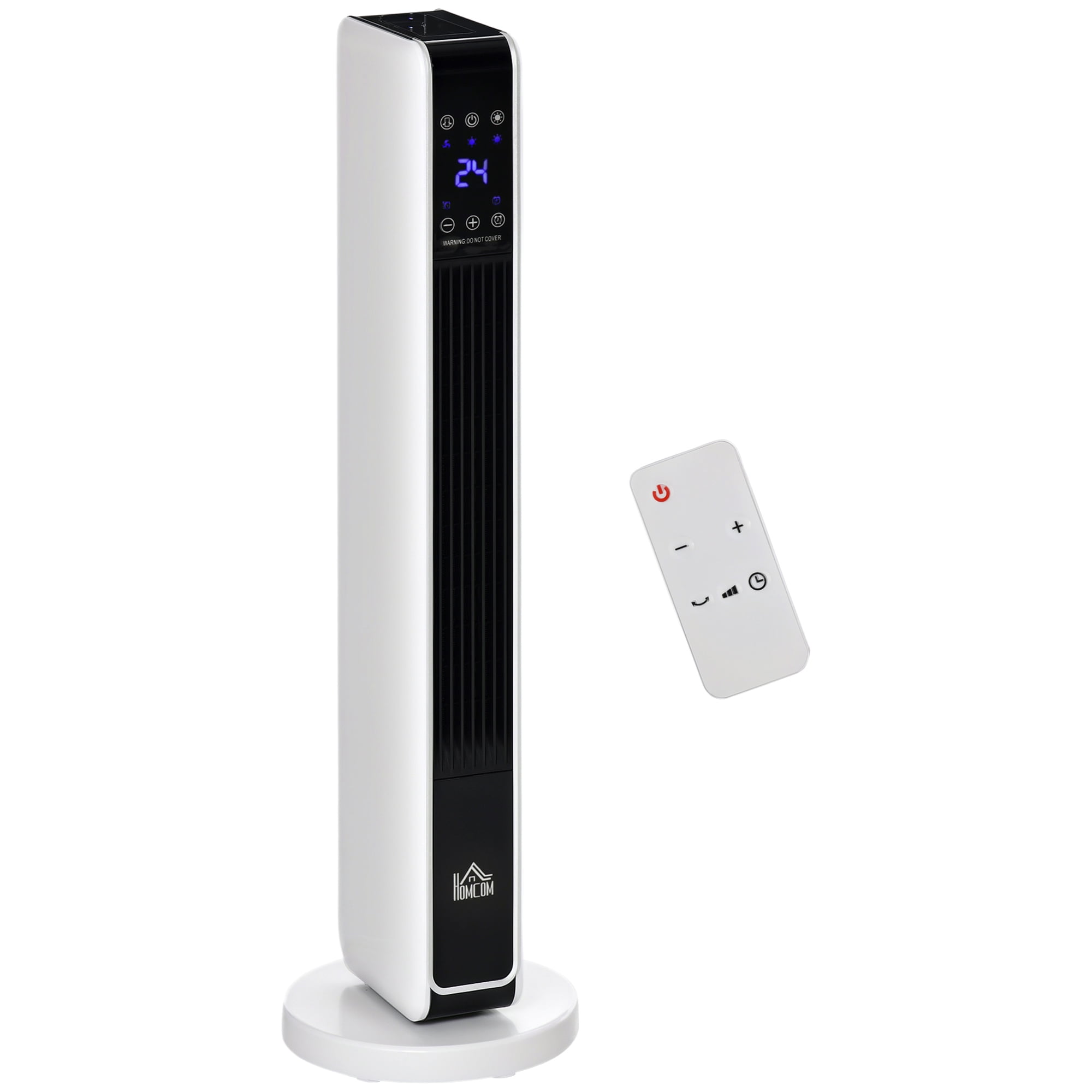 HOMCOM Ceramic Tower Heater W/ Remote Control, Built-in Timer Oscillation