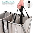 thumbnail image 4 of 3 Section Foldable Laundry Hamper, Large 90L Capacity Laundry Sorter, Oxford Metal X-Frame Clothes Storage Laundry Basket, 4 of 7