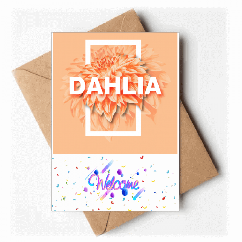 Dahlia Box Flower Shape Art Deco Fashion Welcome Back Greeting Cards Envelopes Blank