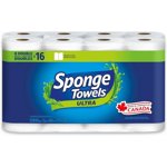 SpongeTowels Ultra Paper Towel, Double Sided Strength, 8 Double Rolls = 16 Regular Rolls