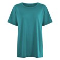 thumbnail image 4 of B91xZ Tunique à Blocs de Couleur pour Femmes Manches Courtes Refroidissante Performance Active Col Rond T-Shirt, Bleu Ciel L, 4 of 4