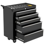 Yiwa 5-Drawer Mobile Tool Chest, Rolling Toolbox with Detachable Top, Locking System & Drawer Liners for Garage and Workshop