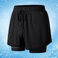 thumbnail image 1 of Styesk Mens Shorts Men Large Size Solid Color Casual Fashion Loose Sports Three-quarter Pants Drawstring Pockets Double Layer Exercise Shorts Pants, 1 of 6