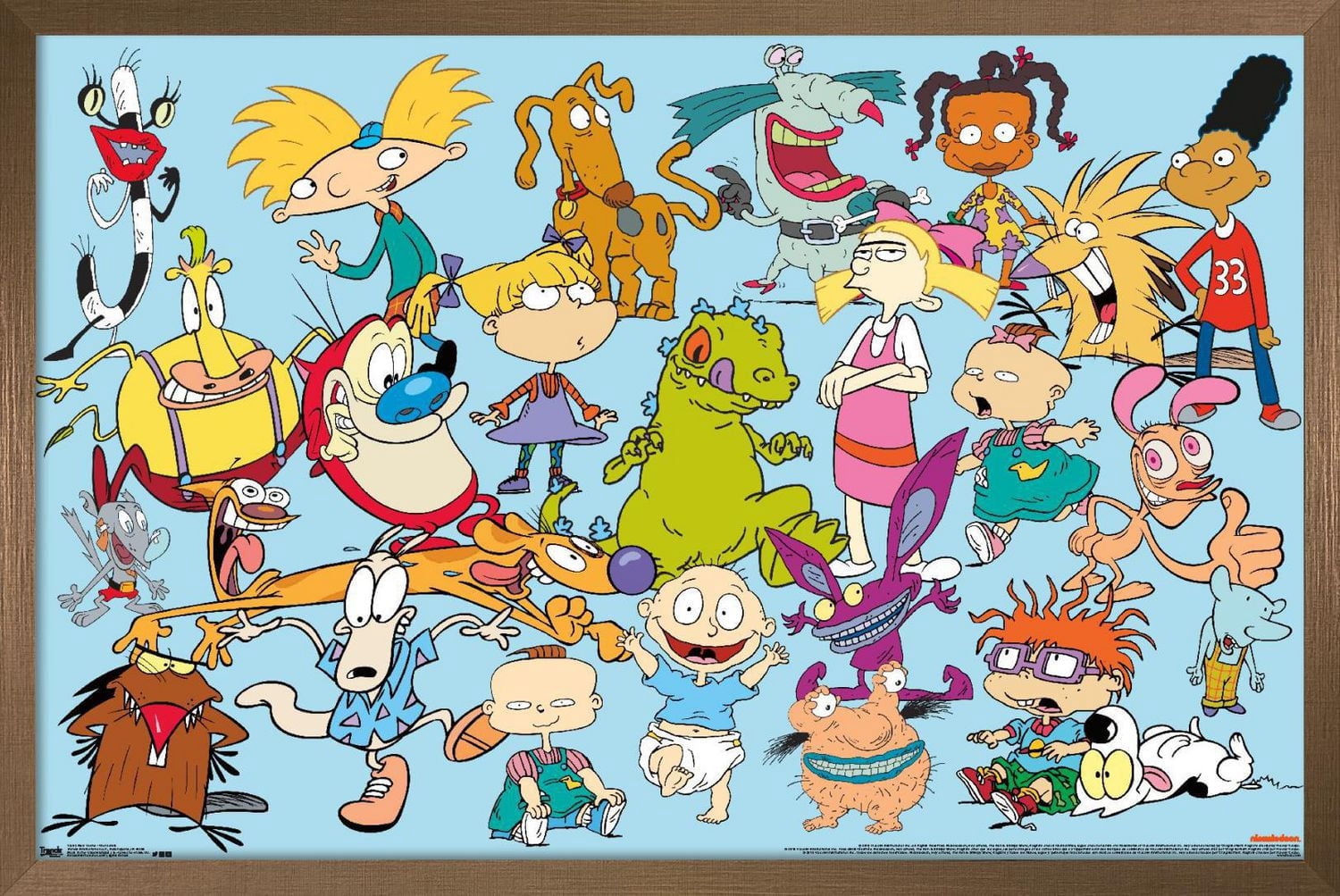 Nickelodeon Characters Wall Poster, 14.725" x 22.375" Framed