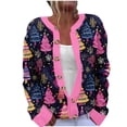 thumbnail image 1 of Jsaierl Womens Christmas Cardigan Sweaters Plus Size Dressy Long Sleeve Cute Printed Open Front Button Knit Outwear, 1 of 4