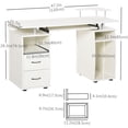 thumbnail image 3 of HOMCOM Computer Desk, Writing Desk with Keyboard Tray, CPU Stand, Drawers, 3 of 10