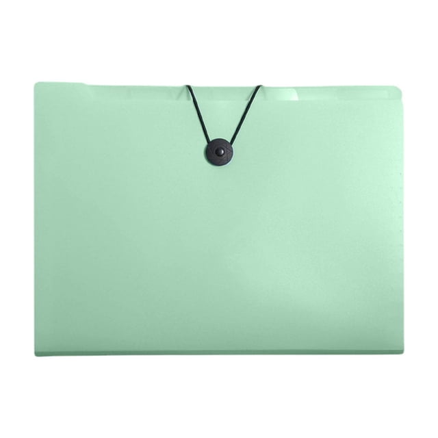 Btomtd A4 Accordion File Bag 12 Grids Large Capacity Test Paper And Tickets Storage Bag Multi Layer Transparent Office Classification Folder, Green