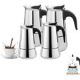 thumbnail image 1 of Premium Stainless Steel Italian Coffee Maker, Classic Coffee Maker (100/200/200/450 ML) For Induction Cooker, 1 of 5