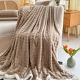 thumbnail image 1 of Dvkptbk Woolen Blanket Soft Bubble Fleece Blanket Warm and Soft Single Layer Double-Sided All-Season Solid Color Plush Blanket Bedding, 1 of 6