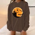 thumbnail image 1 of Chandails à Capuchon Mode pour Femmes 2023 Classique Imprimé d'Halloween Col Rond Manches Longues Chandail Ample Hauts Rabais de 50 % Liquidation Costumes d'Halloween/Noël, 1 of 1