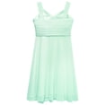 thumbnail image 4 of MSemis Kids Girls Elegant Flower Girl Dress Sleeveless Ruched Bodice Cascading Ruffle Wedding Party Dress Mint Green 16, 4 of 5