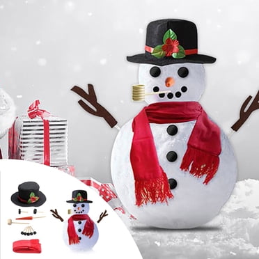 EGNMCR Christmas Decorations, Christmas Gifts 14Pcs/set Snowman Decorating Kit Snowman Making Kit Winter Party Kids Toys DIY Doll