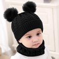 thumbnail image 2 of Ensemble Bonnet Tricoté à Double Pompon pour Bébé Hiver, 2 of 10