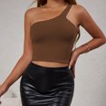 thumbnail image 4 of AherBiu Hauts de Sortie pour Femmes, Camisole Sans Manches à Épaules Dénudées, Ajustée, Moulante, Extensible, Hauts Courts, 4 of 7