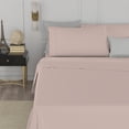 thumbnail image 4 of Color sense Twin XL Blush Brushed Cool & Crisp Cotton Blend Percale 3-Piece Bedsheet Set, 4 of 4