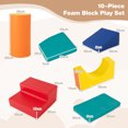 thumbnail image 3 of Gymax 10 Pieces Foam Climbing Blocks Set w/ PU Leather Surface for 1-3 Years Old, 3 of 10
