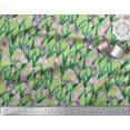 thumbnail image 2 of Soimoi Rayon Fabric Leaves & Tulip Floral Print Fabric by Yard 56 Inch Wide, 2 of 3