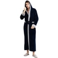 thumbnail image 1 of Artfasion Mens Long Bathrobe with Hood Warm Soft Shawl Collar Plush Spa Robe, 1 of 6
