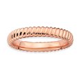 thumbnail image 1 of Bague Plaquée Rose en Argent Sterling Stackable Expressions Taille 10, 1 of 3