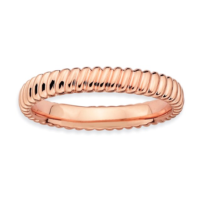 Bague Plaquée Rose en Argent Sterling Stackable Expressions Taille 10