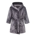 thumbnail image 1 of Splozh Kids Robes Girls Boys Girls Fashion Bathrobe Soft Robe Hooded Robe Cloth Cotton Bathrobe Dark Gray,9-10 Years, 1 of 5