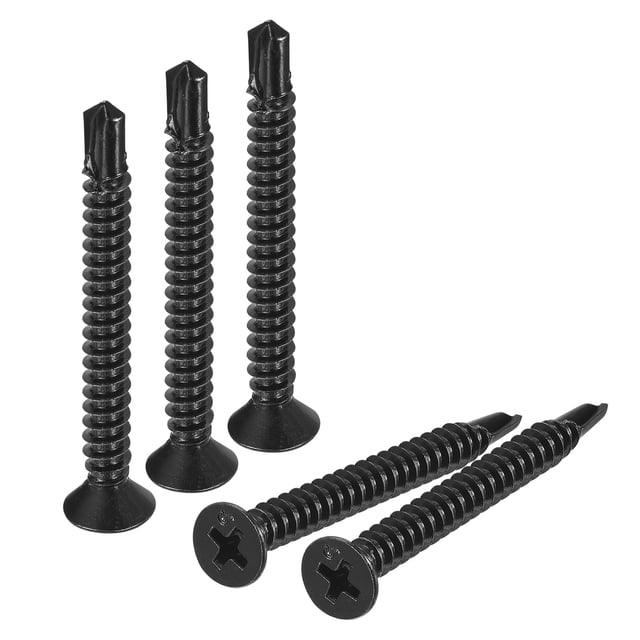 Unique Bargains Vis pour Tôle #10 x 1-3/4 Pieds, Lot de 50 Vis Plates en Acier Inoxydable 410