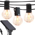 thumbnail image 1 of Brightech Ambience Pro Solar Powered LED Outdoor String Lights - 27 Ft Commercial Waterproof Patio Lights with Edison Bulbs - Durable String Lights for Outside Backyard Porch - 1W Soft White, 1 of 5