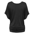thumbnail image 4 of Kcodviy Plus Top V Neck Tops for Women Size Large Sleeve Batwing Loose T Swing Tops for Women Plus Size Shirt Size Fold Hem Women Tops Plus Size Women Solid Plus Size Women Long Sleeve Work Shirt To, 4 of 6
