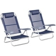 thumbnail image 1 of Outsunn Ensemble de 2 Chaises de Pêche, Chaises de Camping pour l'Extérieur, Bleu Foncé, 1 of 10