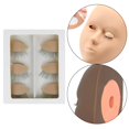 thumbnail image 2 of Silicone Training Mannequin Head for Training Profession Use Face Cosmetology Mannequin Head Coffee Eyelid Box, 2 of 9