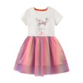 thumbnail image 1 of PMVFHDE Robe d'Été Imprimée Robe Fille Été Nouvelle Robe pour Enfants de 2 à 7 Ans Robe à Manches Courtes pour Filles Robe Lapin pour Jupe Décontractée, Rose, 2 Ans, 1 of 5