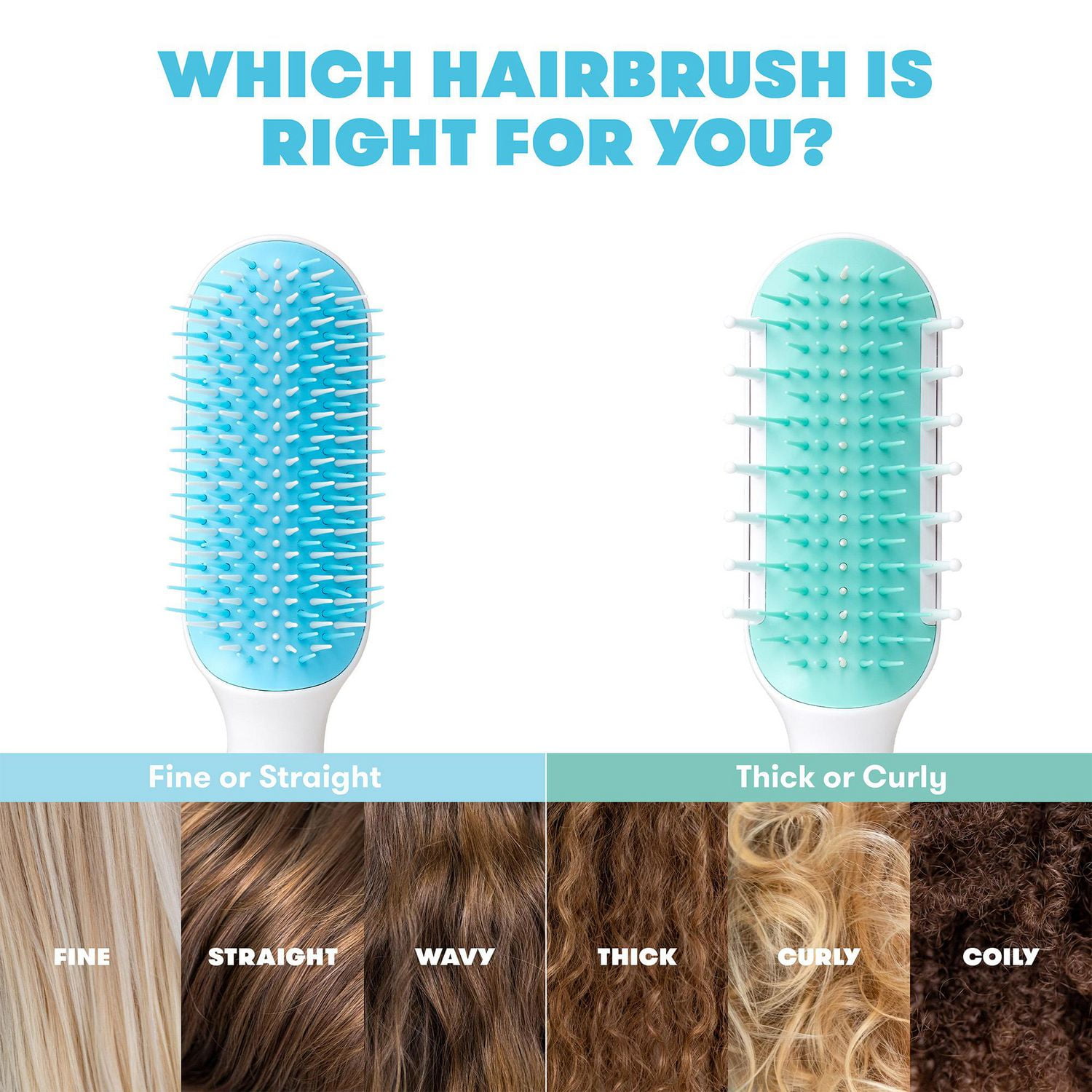Frida Baby - Brosse démêlante pour cheveux fins ou raides, brosse pour enfants, démêle les nœuds sans déchirures ni casse, dents de peigne et conception de poils