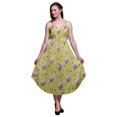 thumbnail image 1 of Bimba Robe Midi d'Été Imprimée à Fleurs pour Femmes, Col en V, Tenue de Vacances-TTG, 1 of 1