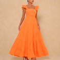 thumbnail image 2 of Jusqu'à 60 % de Rabais! pstuiky Robes d'Été Femmes Été Boho Smockées Robes de Plage Sans Manches à Bretelles Florales Fluides à Étages Fête Midi Décontractée Robe d'Été Loisirs Soldes Aujourd'hui Liquidation Blanc, 2 of 7