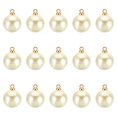 thumbnail image 1 of Unique Bargains Pendentifs Perles Factices 12 mm, Lot de 150 Perles Rondes Imitation Perle, Beige Doré, 1 of 6
