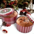 thumbnail image 3 of Holiday Time Christmas Swag Red Ribbon Bow Metal Round Gift Tin with Lid, Red White Stripes, Medium, 3 of 5