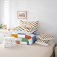 thumbnail image 4 of Erosebridal Retro Checkered 7 Piece Bed In A Bag With Sheets Queen Vintage 60S 70S Funky Geometric Plaid Bedding Set Retro Checkerboard Grid Comforter Set For Kids Adults Groovy Aesthetic Bed Set, 4 of 5