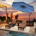 thumbnail image 2 of Gymax 10Ft Offset Hanging Umbrella Patio Outdoor w/ 32 Solar LED Lights Blue, 2 of 9