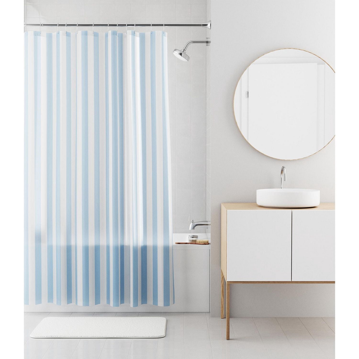 Rideau de douche décoratif imperméable en PEVA recyclé Mainstays