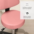 thumbnail image 4 of HOMCOM Rolling Stool with Wheels, Swivel Stool with Back Support, Pink, 4 of 10