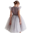 thumbnail image 1 of Splozh Robes d'Été pour Fille, Tout-Petits, Enfants, Bébé Fille, à Volants, Pageant, Fête, Mariage, Robe en Tulle pour Fille, Manches Courtes, Robes de Princesse, Gris, 6-7 Ans, 1 of 3