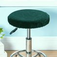 thumbnail image 4 of Round Bar Stool Cushion Covers Luxury Dustproof with Elastic Washable Chair Seat Green, 4 of 9