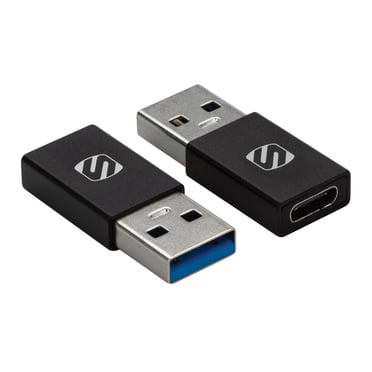 Scosche Strikeline USB Type-C to USB Type-A Adapter 2-Pack - Black