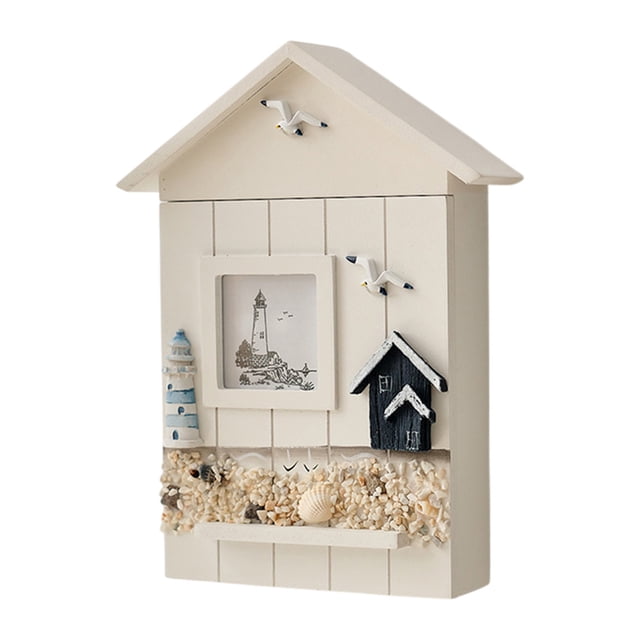 Hanging Wall Organizer Decorative Earth Key Box, Key Box Cabinet, Wall Mounted Seabird Sea tower, Key Room Organizer